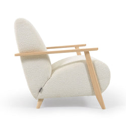 Marthan Lounge Chair White Boucle