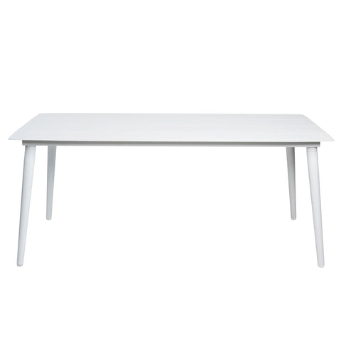 Sicily Outdoor Aluminium Rectangle Dining Table White 180cm