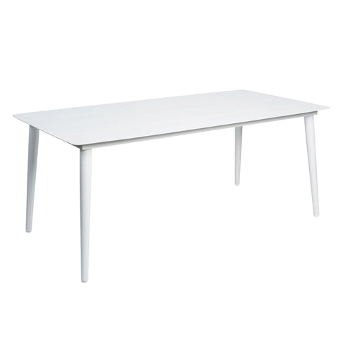 Sicily Outdoor Aluminium Rectangle Dining Table White 180cm