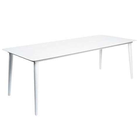 Sicily Outdoor Aluminium Rectangle Dining Table White 220cm