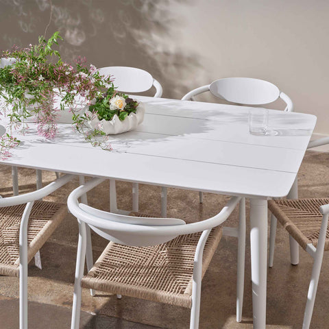 Sicily Outdoor 5pc Square Dining Set – White - Glicks Furniture