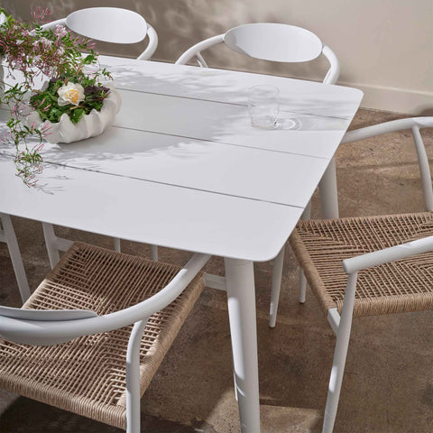 Sicily Outdoor 5pc Square Dining Set – White - Glicks Furniture