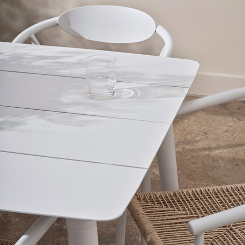 Sicily Outdoor 5pc Square Dining Set – White - Glicks Furniture