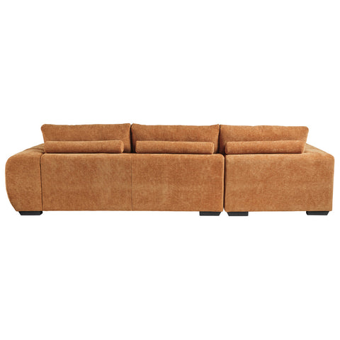 Sienna Fabric Orange Chaise Lounge Terracotta - Glicks Furniture