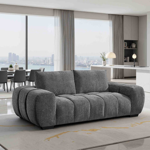 Sienna 3 Seater Fabric Sofa Charcoal