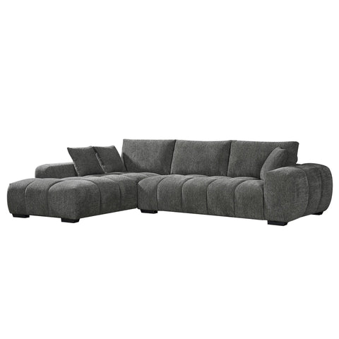 Sienna Fabric Chaise Lounge Charcoal
