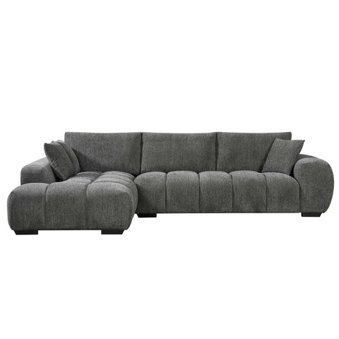 Sienna Fabric Chaise Lounge Charcoal