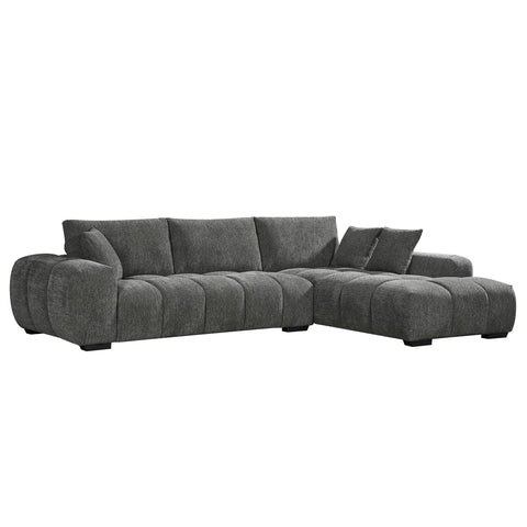 Sienna Fabric Chaise Lounge Charcoal
