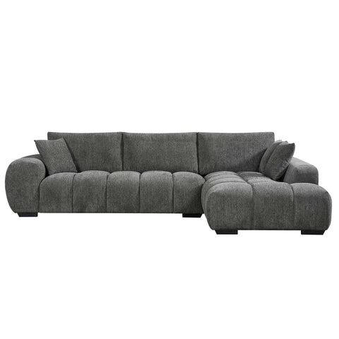 Sienna Fabric Chaise Lounge Charcoal
