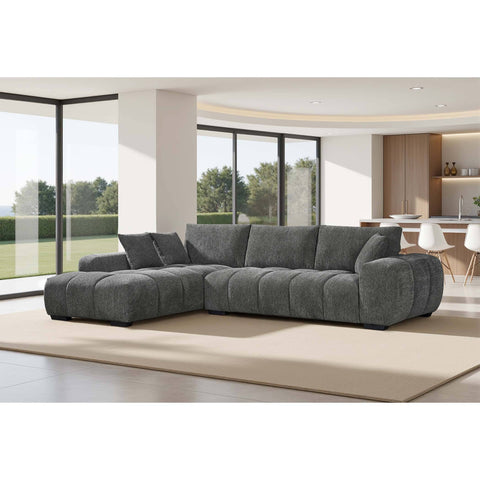 Sienna Fabric Chaise Lounge Charcoal