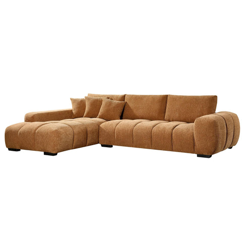 Sienna Fabric Chaise Lounge Terracotta