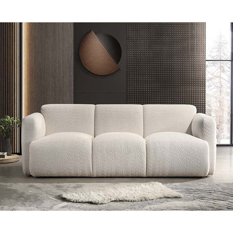 Talia 3 Seater Fabric Sofa White