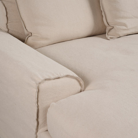 Tuscany Chaise Ivory Fabric Sofa - Glicks Furniture