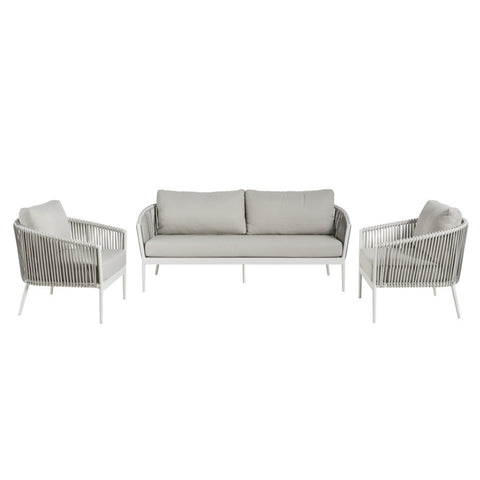 Giovanni Outdoor 3 Piece Lounge Set White - Glicks Furniture
