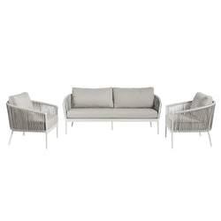 Giovanni Outdoor 3 Piece Lounge Set White