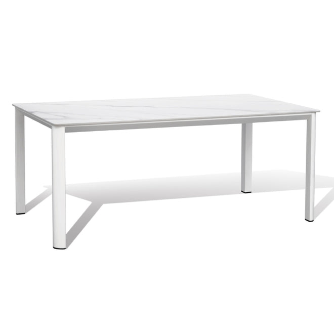 Mykonos Outdoor Dining Table White Sintered Stone