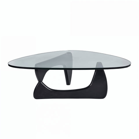 Isamu Noguchi Replica Glass Top Coffee Table Black Ash - Glicks Furniture