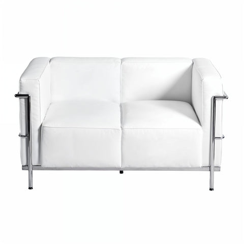 Le Corbusier LC3 Leather 2 Seater White Replica - Glicks Furniture