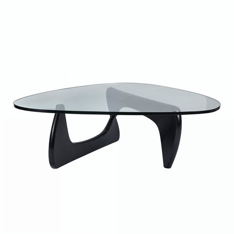 Isamu Noguchi Replica Glass Top Coffee Table Black Ash - Glicks Furniture