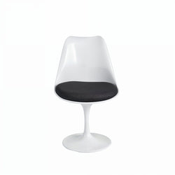 Tulip Armless Chair Black Seat Eero Saarinen Replica