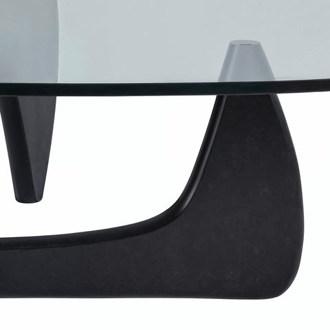 Isamu Noguchi Replica Glass Top Coffee Table Black Ash - Glicks Furniture