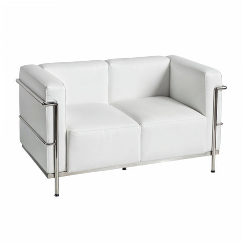 Le Corbusier LC3 Leather 2 Seater White Replica - Glicks Furniture