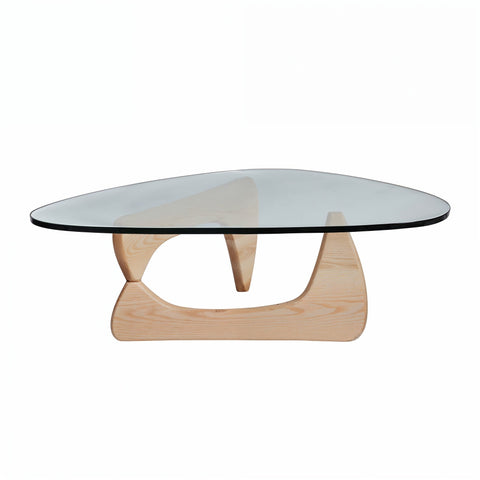 Isamu Noguchi Replica Glass Top Coffee Table Natural Ash - Glicks Furniture