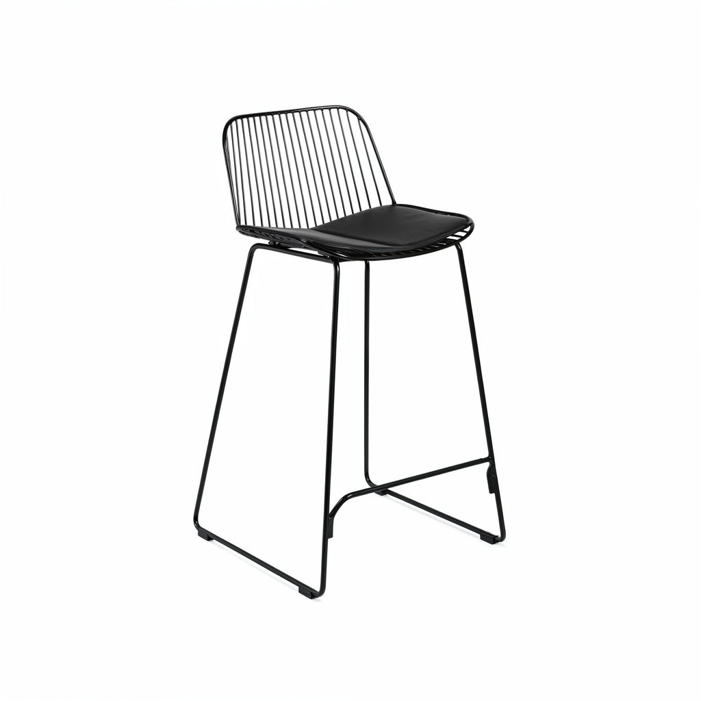Roy Mesh Barstool PU Seat 65cm Black Glicks Furniture