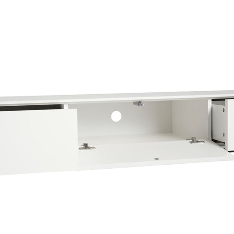 Aria Entertainment Unit 180cm White and Black Feet