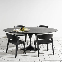 Tulip Oval Dining Table 170cm Black Ash Top Eero Saarinen Replica