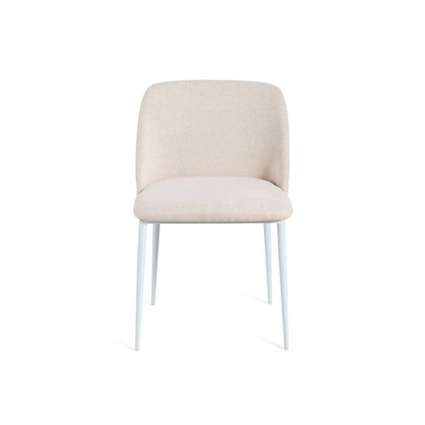 Dalia Dining Chair Ivory Fabric White Steel Leg - Glicks Furniture