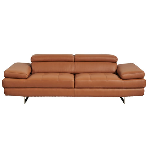 Daytona 3 Seater Tan Leather Lounge - Glicks Furniture