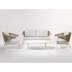 Mykonos Outdoor 4 Piece Lounge Set Ivory White
