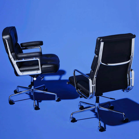 Eames Office Chair Replica Low Thick Back Black Frame - Glicks Furniture