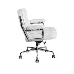 Eames Office Work Chair White Genuine Leather Replica