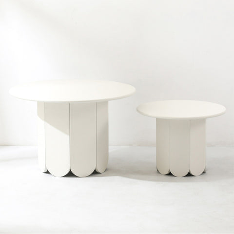 Ruby Round Side Table White 50cm - Glicks Furniture