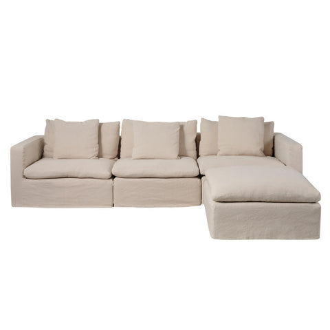 Milan Modular Ivory Fabric Sofa 4 Piece - Glicks Furniture