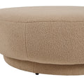 Jamison Round Fabric Ottoman Beige - Glicks Furniture