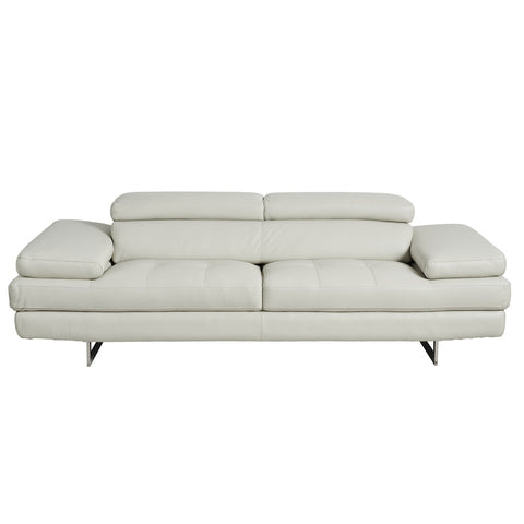 Daytona 3 Seater Ivory Leather Lounge