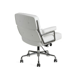 Eames Office Work Chair White Genuine Leather Replica