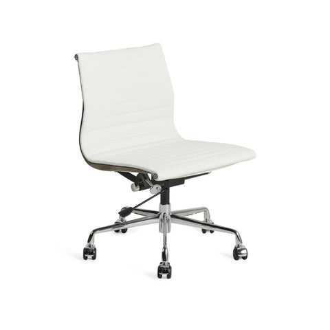 Eames Office Chair Replica Low Thin Back Armless Chrome Frame - Glicks Furniture