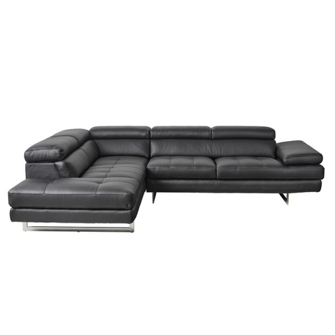 Daytona Black Leather Chaise Lounge