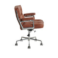 Eames Office Work Chair Brown Genuine Leather Replica - Glicks Furniture