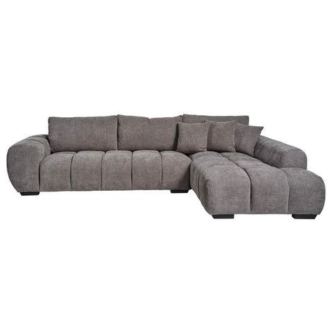 Sienna Fabric Chaise Lounge Grey - Glicks Furniture