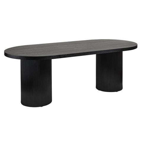 Noir Oval Dining Table Black 220cm - Glicks Furniture