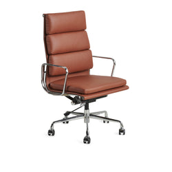 Eames Office Chair Replica High Thick Back Chrome Frame