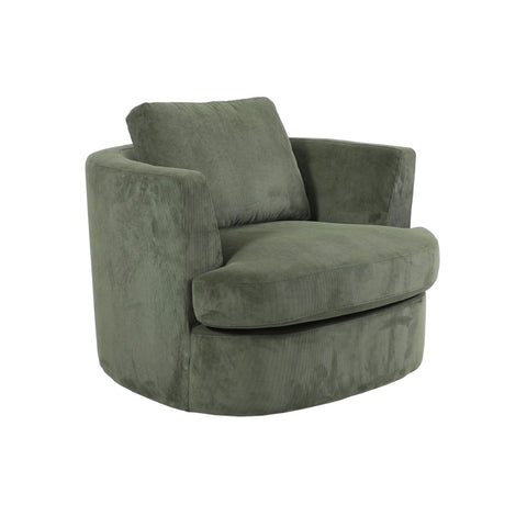 Adam Swivel Armchair Olive Side on