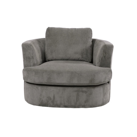 Adam Swivel Armchair Grey front on