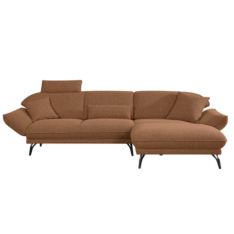 Allegra Fabric Chaise Lounge Terracotta - Glicks Furniture