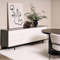 Argo Large Sideboard 208CM Matte Grey With White - Glicks Furniture